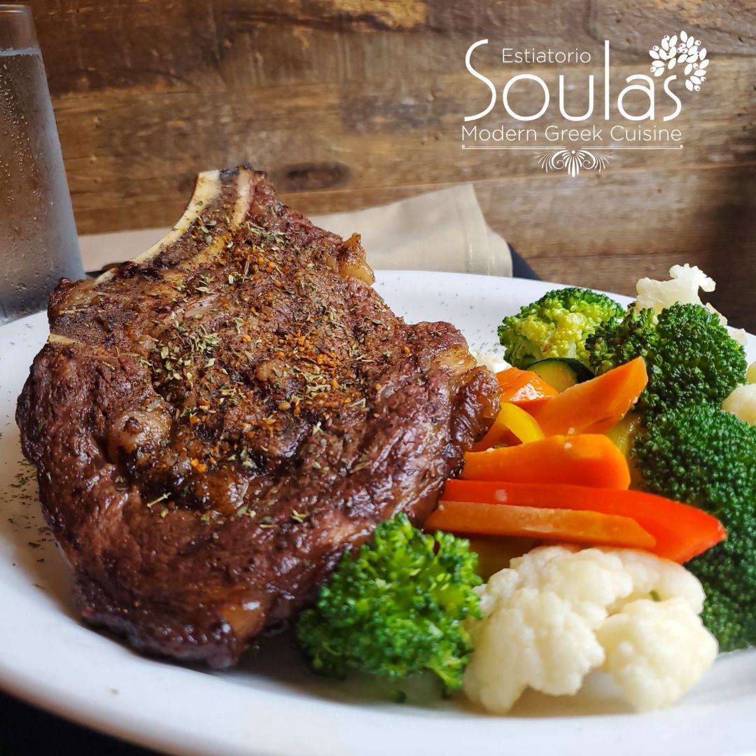 rib eye steak at Soula's 